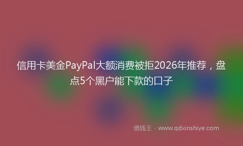 信用卡美金PayPal大额消费被拒2026年推荐，盘点5个黑户能下款的口子