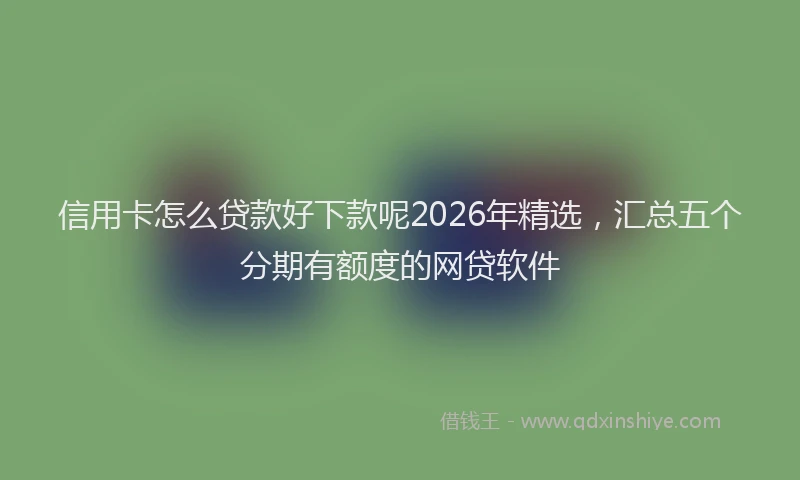 信用卡怎么贷款好下款呢2026年精选，汇总五个分期有额度的网贷软件