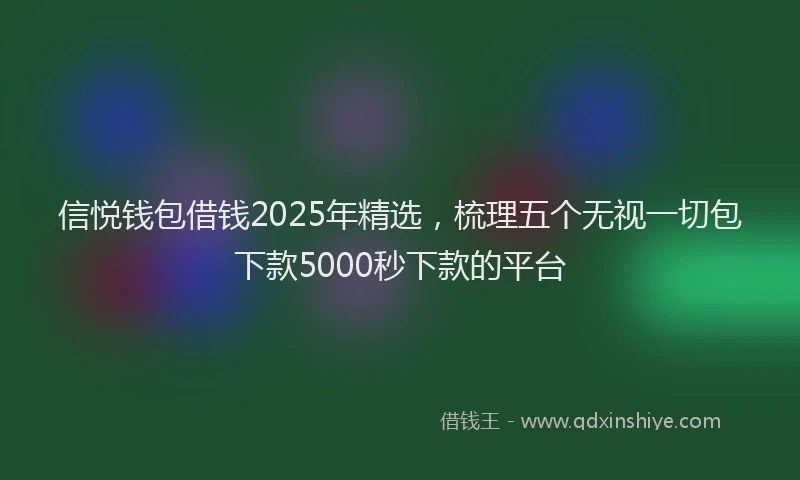 信悦钱包借钱2025年精选，梳理五个无视一切包下款5000秒下款的平台
