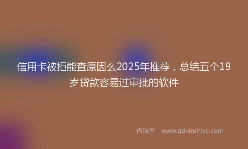 信用卡被拒能查原因么2025年推荐，总结五个19岁贷款容易过审批的软件