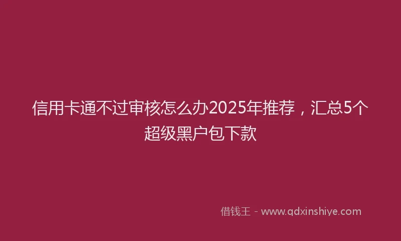 信用卡通不过审核怎么办2025年推荐,汇总5个超级黑户包下款