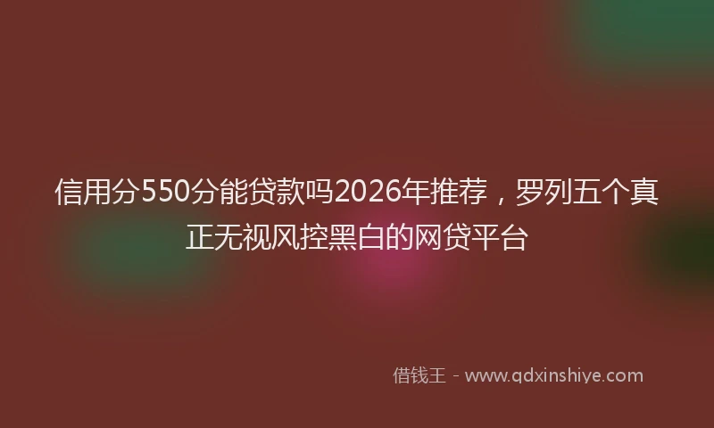 信用分550分能贷款吗2026年推荐，罗列五个真正无视风控黑白的网贷平台