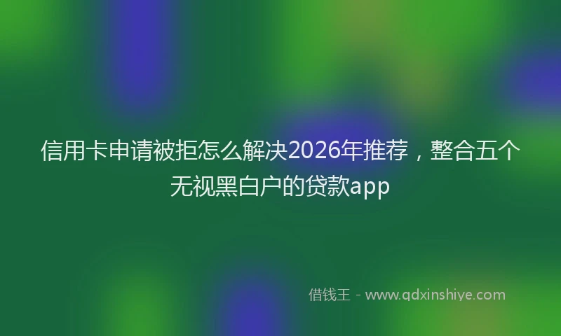 信用卡申请被拒怎么解决2026年推荐，整合五个无视黑白户的贷款app