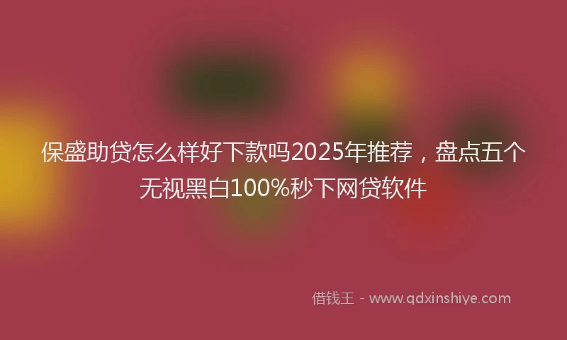 保盛助贷怎么样好下款吗2025年推荐，盘点五个无视黑白100%秒下网贷软件