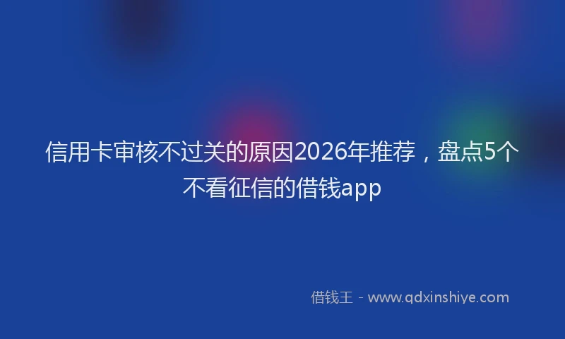 信用卡审核不过关的原因2026年推荐,盘点5个不看征信的借钱app