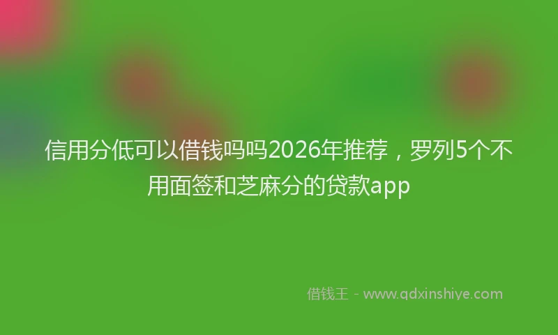 信用分低可以借钱吗吗2026年推荐，罗列5个不用面签和芝麻分的贷款app