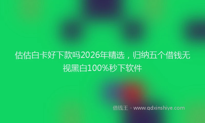 估估白卡好下款吗2026年精选,归纳五个借钱无视黑白100%秒下软件