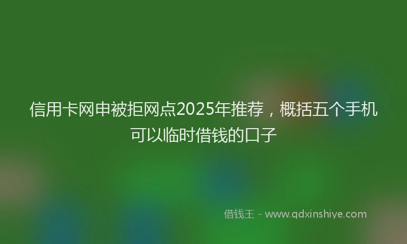 信用卡网申被拒网点2025年推荐,概括五个手机可以临时借钱的口子