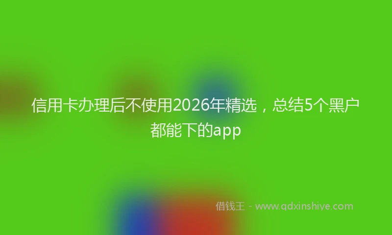 信用卡办理后不使用2026年精选，总结5个黑户都能下的app