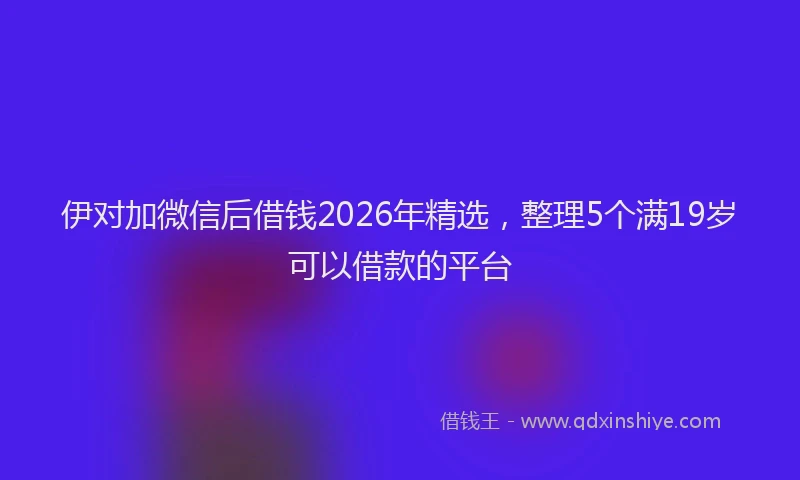 伊对加微信后借钱2026年精选，整理5个满19岁可以借款的平台