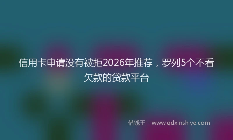 信用卡申请没有被拒2026年推荐，罗列5个不看欠款的贷款平台