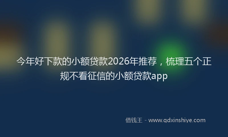 今年好下款的小额贷款2026年推荐，梳理五个正规不看征信的小额贷款app