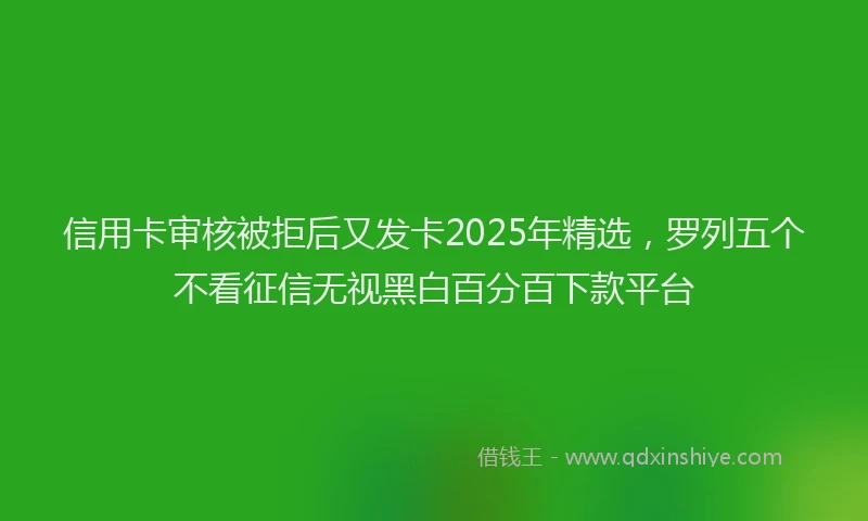 信用卡审核被拒后又发卡2025年精选，罗列五个不看征信无视黑白百分百下款平台