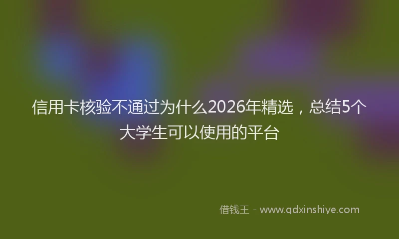 信用卡核验不通过为什么2026年精选，总结5个大学生可以使用的平台