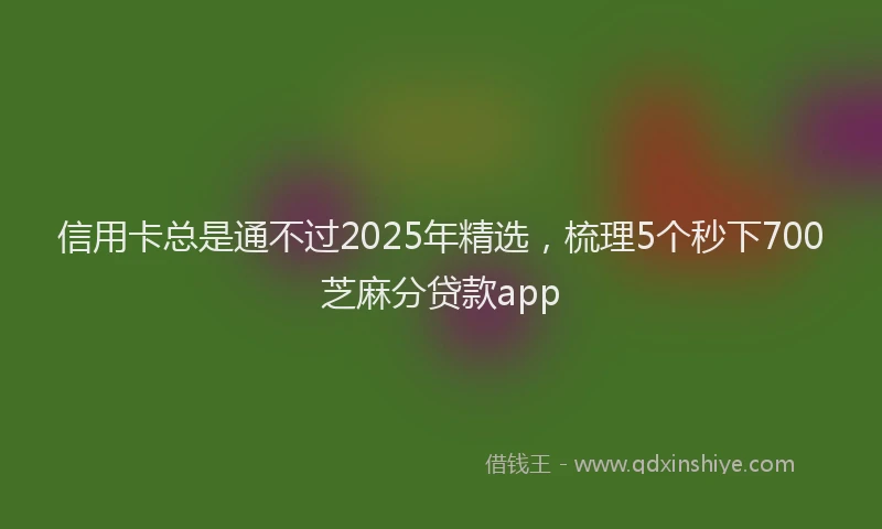 信用卡总是通不过2025年精选，梳理5个秒下700芝麻分贷款app