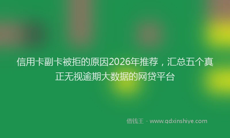 信用卡副卡被拒的原因2026年推荐，汇总五个真正无视逾期大数据的网贷平台