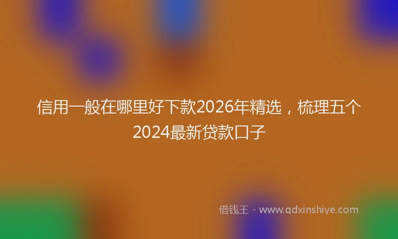 信用一般在哪里好下款2026年精选，梳理五个2024最新贷款口子