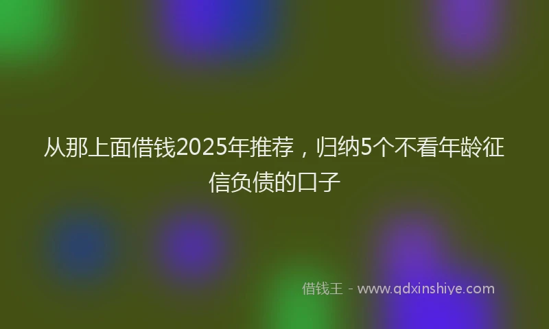 从那上面借钱2025年推荐,归纳5个不看年龄征信负债的口子