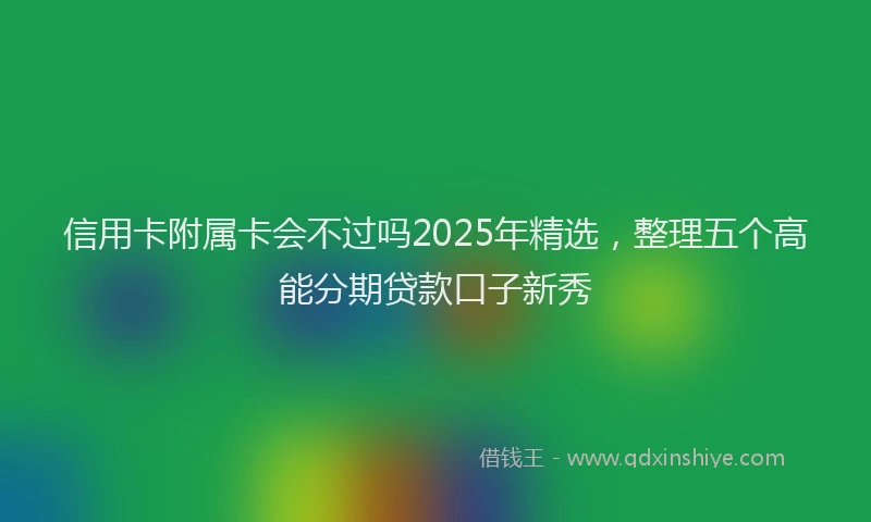 信用卡附属卡会不过吗2025年精选，整理五个高能分期贷款口子新秀