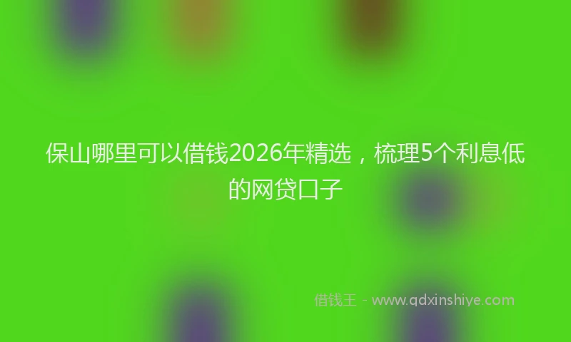 保山哪里可以借钱2026年精选，梳理5个利息低的网贷口子