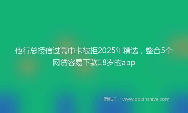 他行总授信过高申卡被拒2025年精选,整合5个网贷容易下款18岁的app