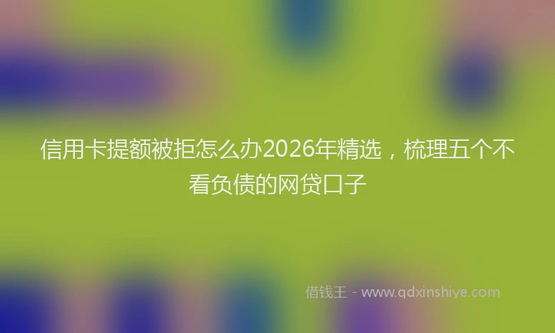 信用卡提额被拒怎么办2026年精选，梳理五个不看负债的网贷口子