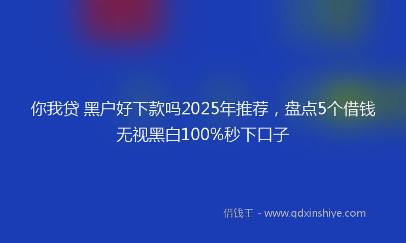 你我贷 黑户好下款吗2025年推荐，盘点5个借钱无视黑白100%秒下口子
