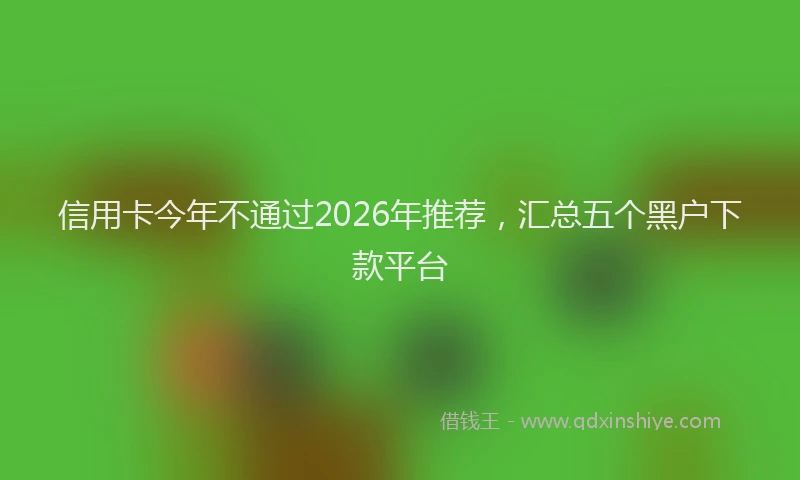信用卡今年不通过2026年推荐，汇总五个黑户下款平台