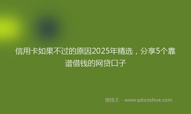 信用卡如果不过的原因2025年精选，分享5个靠谱借钱的网贷口子