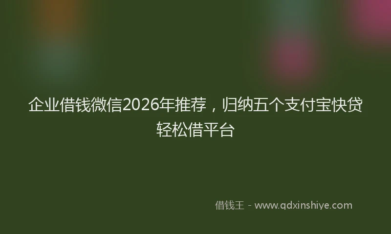 企业借钱微信2026年推荐,归纳五个支付宝快贷轻松借平台