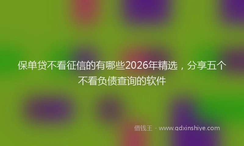 保单贷不看征信的有哪些2026年精选，分享五个不看负债查询的软件
