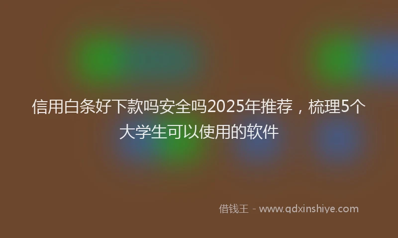 信用白条好下款吗安全吗2025年推荐，梳理5个大学生可以使用的软件