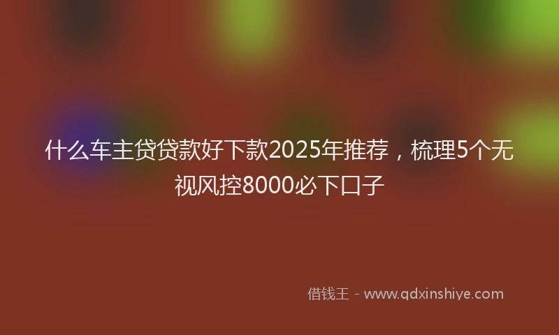 什么车主贷贷款好下款2025年推荐，梳理5个无视风控8000必下口子