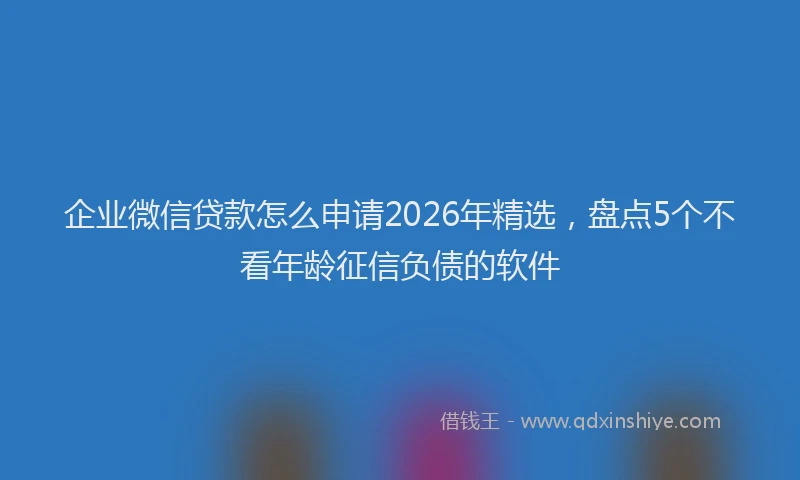 企业微信贷款怎么申请2026年精选，盘点5个不看年龄征信负债的软件