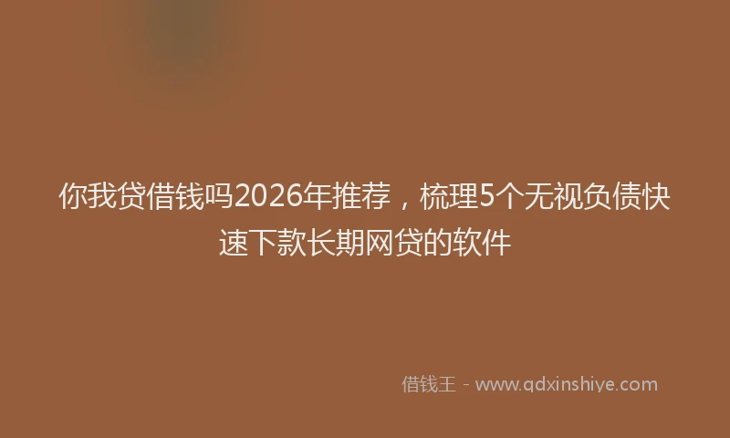 你我贷借钱吗2026年推荐，梳理5个无视负债快速下款长期网贷的软件