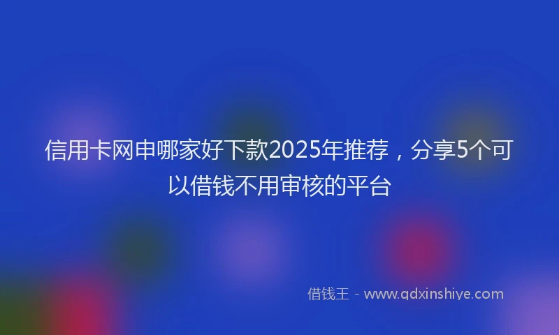 信用卡网申哪家好下款2025年推荐，分享5个可以借钱不用审核的平台