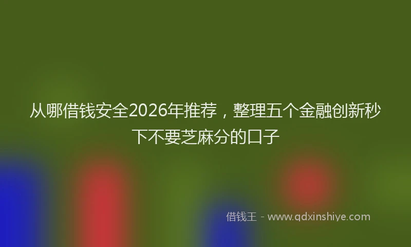 从哪借钱安全2026年推荐,整理五个金融创新秒下不要芝麻分的口子