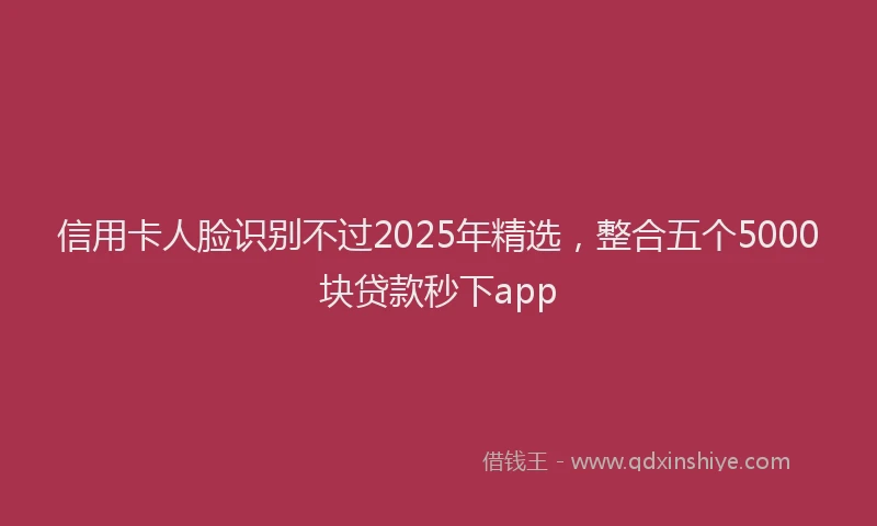 信用卡人脸识别不过2025年精选，整合五个5000块贷款秒下app