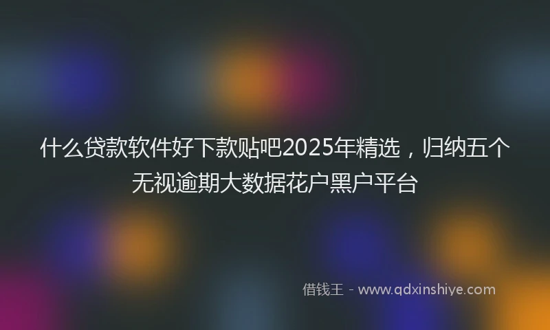 什么贷款软件好下款贴吧2025年精选，归纳五个无视逾期大数据花户黑户平台