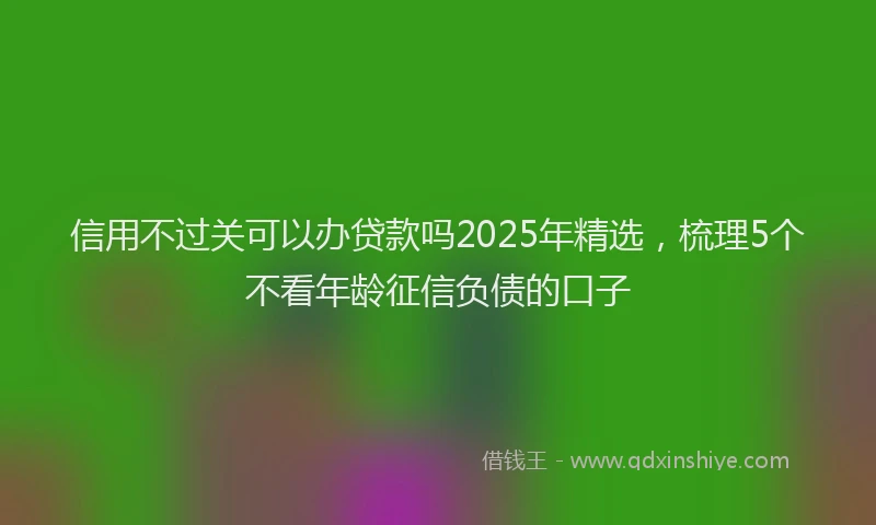 信用不过关可以办贷款吗2025年精选，梳理5个不看年龄征信负债的口子