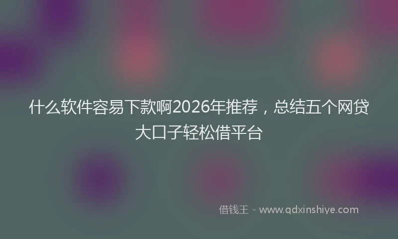 什么软件容易下款啊2026年推荐，总结五个网贷大口子轻松借平台