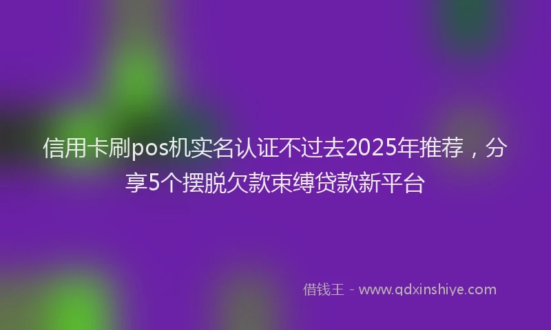 信用卡刷pos机实名认证不过去2025年推荐,分享5个摆脱欠款束缚贷款新平台