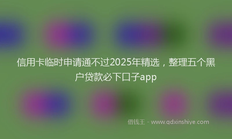 信用卡临时申请通不过2025年精选，整理五个黑户贷款必下口子app