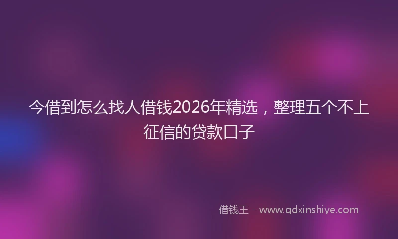 今借到怎么找人借钱2026年精选，整理五个不上征信的贷款口子