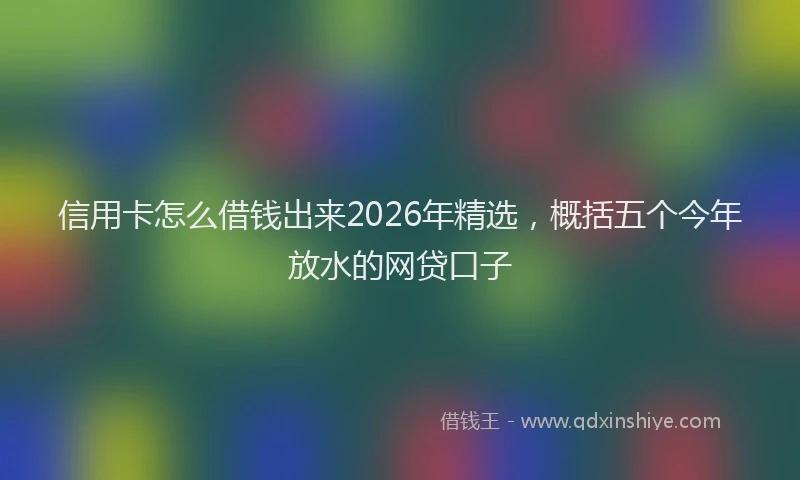信用卡怎么借钱出来2026年精选，概括五个今年放水的网贷口子