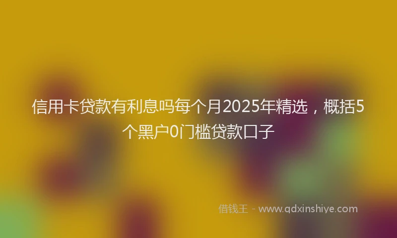 信用卡贷款有利息吗每个月2025年精选，概括5个黑户0门槛贷款口子