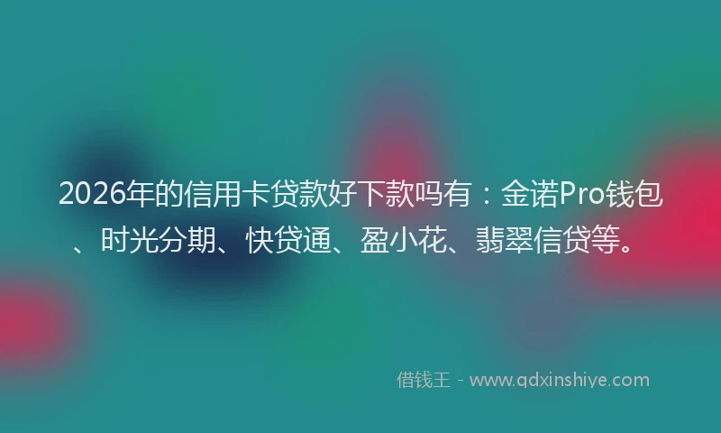 2026年的信用卡贷款好下款吗有：金诺Pro钱包、时光分期、快贷通、盈小花、翡翠信贷等。
