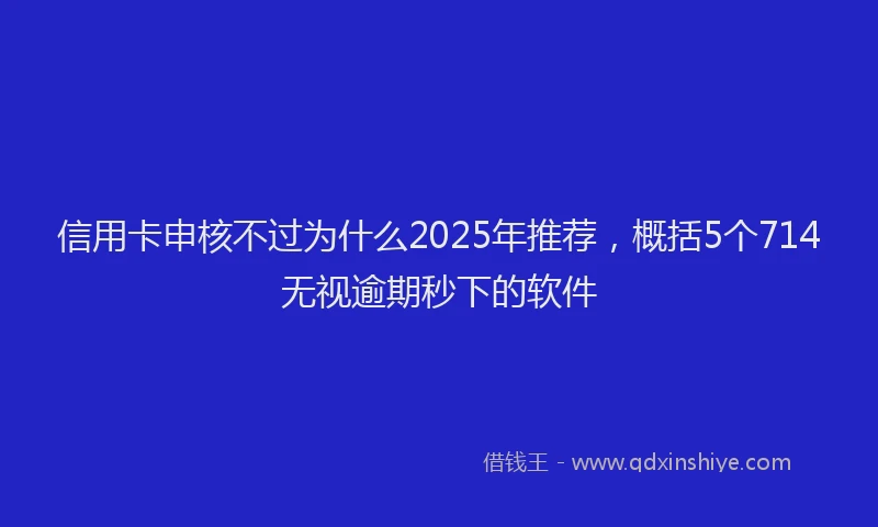信用卡申核不过为什么2025年推荐，概括5个714无视逾期秒下的软件
