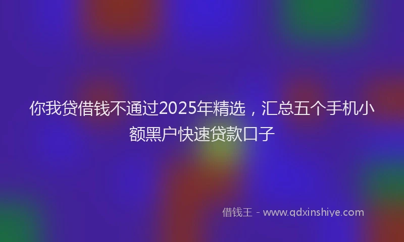 你我贷借钱不通过2025年精选，汇总五个手机小额黑户快速贷款口子