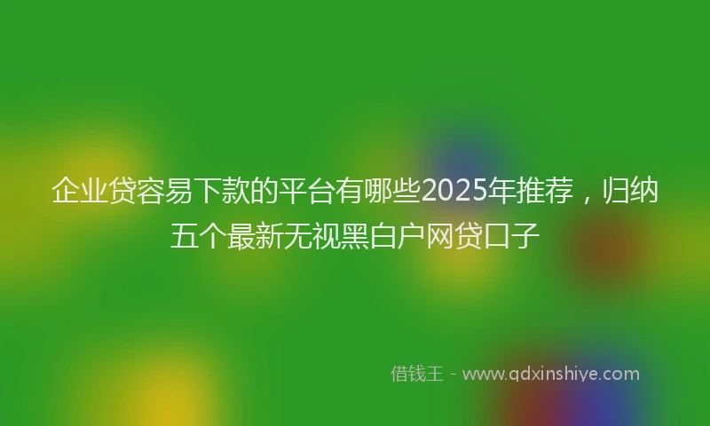 企业贷容易下款的平台有哪些2025年推荐，归纳五个最新无视黑白户网贷口子